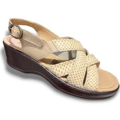 Romulo Sandalia Cuero Oro Mujer Ref 1056